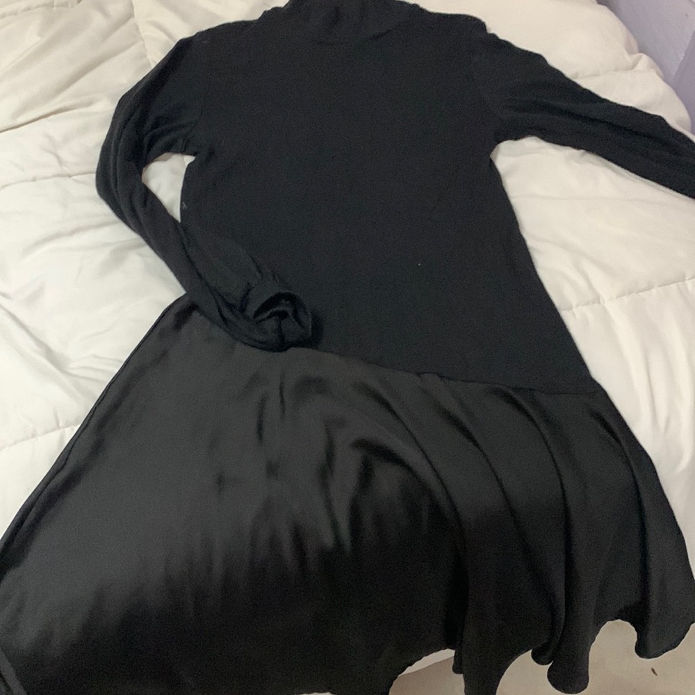 Zara long sleeve black dress size s